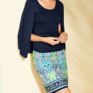 Talbots Mykonos paisley print A-line skirt size 12